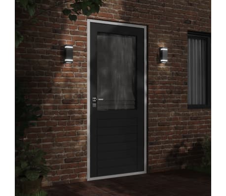 vidaXL Au&szlig;enwandleuchten 2 Stk. Schwarz Edelstahl