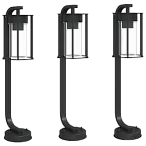 vidaXL &otilde;ue lambipostid 3 tk, must, 60 cm, roostevaba teras