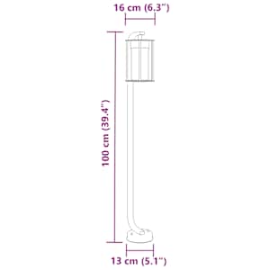 Venkovní stojací lampa černá 100 cm nerezová ocel - obrázek 7