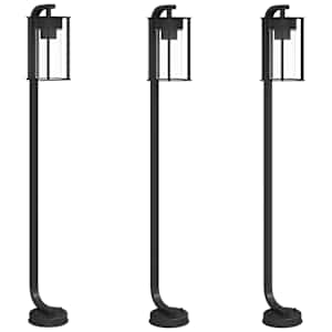vidaXL &otilde;ue lambipostid 3 tk, must, 100 cm, roostevaba teras