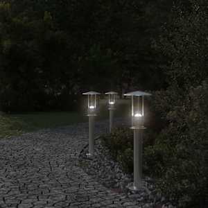 Venkovní stojací lampa stříbrná 60 cm nerezová ocel - obrázek 3