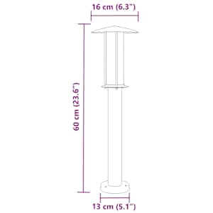 Venkovní stojací lampa stříbrná 60 cm nerezová ocel - obrázek 7