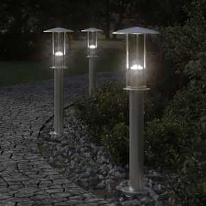 Venkovní stojací lampa stříbrná 60 cm nerezová ocel - obrázek 1