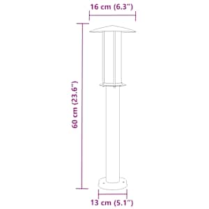 Venkovní stojací lampa černá 60 cm nerezová ocel - obrázek 7