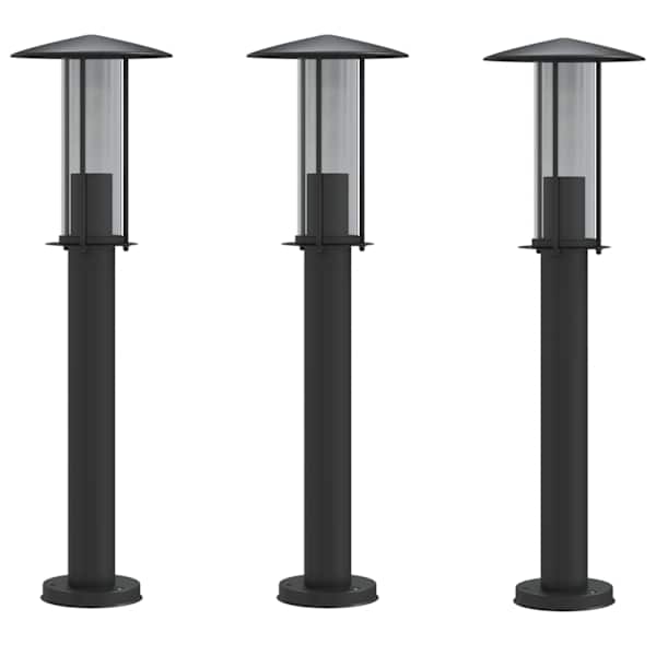 vidaXL &otilde;ue lambipostid 3 tk, must, 60 cm, roostevaba teras