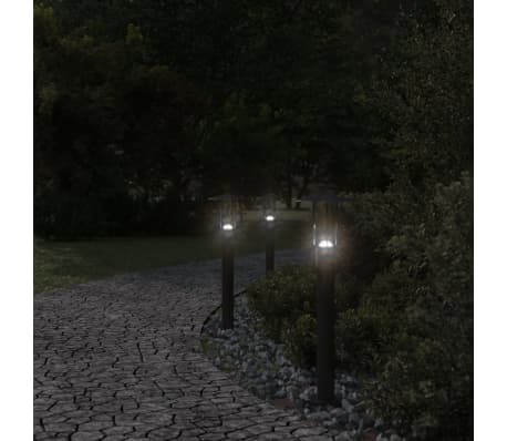 vidaXL Outdoor Floor Lamps 3pcs Black 60 cm Stainless Steel