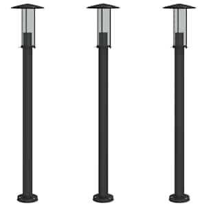 vidaXL &otilde;ue lambipostid 3 tk, must, 100 cm, roostevaba teras
