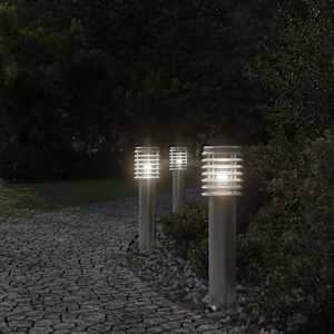 Venkovní stojací lampa stříbrná 60 cm nerezová ocel - obrázek 3