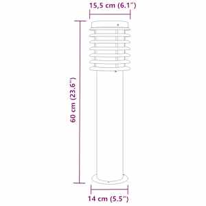 Venkovní stojací lampa stříbrná 60 cm nerezová ocel - obrázek 7