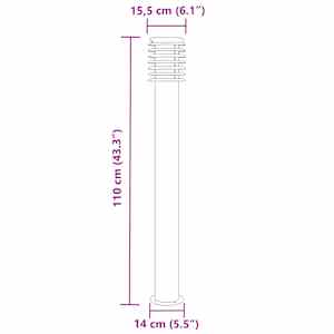 Venkovní stojací lampa stříbrná 110 cm nerezová ocel - obrázek 7
