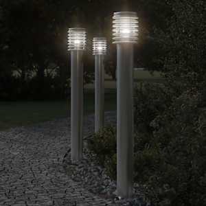 Venkovní stojací lampa stříbrná 110 cm nerezová ocel