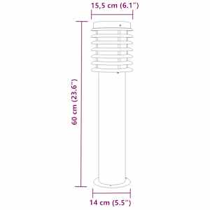 Venkovní stojací lampy 3 ks černé 60 cm nerezová ocel - obrázek 7
