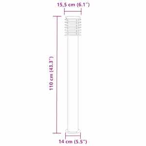 Venkovní stojací lampa černá 110 cm nerezová ocel - obrázek 7