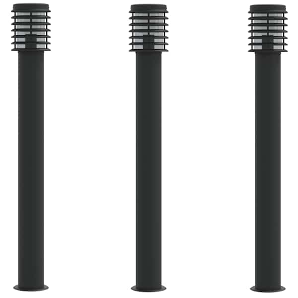 vidaXL &otilde;ue lambipostid 3 tk, must, 110 cm, roostevaba teras
