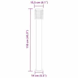 Venkovní stojací lampy 3 ks černé 110 cm nerezová ocel - obrázek 7