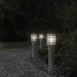 Venkovní stojací lampy s čidly 3 ks stříbrné 60cm nerezová ocel - obrázek 3
