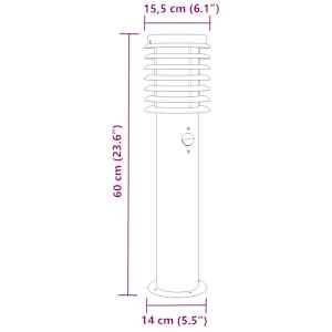 Venkovní stojací lampy s čidly 3 ks stříbrné 60cm nerezová ocel - obrázek 7