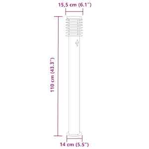 Venkovní stojací lampa s čidlem stříbrná 110 cm nerezová ocel - obrázek 7