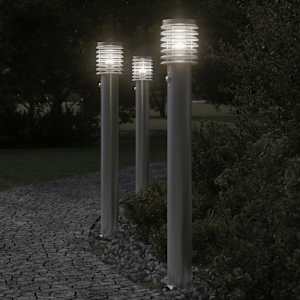 Venkovní stojací lampa s čidlem stříbrná 110 cm nerezová ocel - obrázek 1