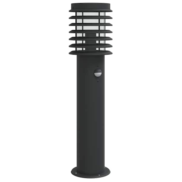 vidaXL anduriga &otilde;ue lambipost, must, 60 cm, roostevaba teras