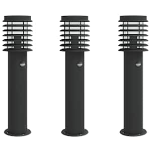 Venkovní stojací lampy s čidly 3 ks černé 60 cm nerezová ocel - obrázek 2