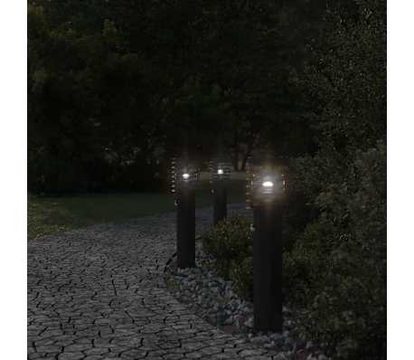 vidaXL Outdoor Floor Lamps with Sensors 3pcs Black 60 cm Stainless Steel