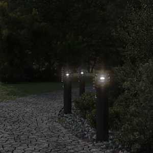 vidaXL Outdoor Floor Lamps with Sensors 3pcs Black 60 cm Stainless Steel