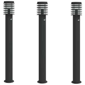 vidaXL anduriga aia lambipostid 3 tk, must, 110 cm, roostevaba teras