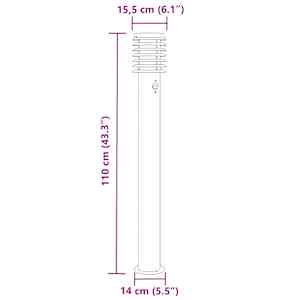 Venkovní stojací lampy s čidly 3 ks černé 110 cm nerezová ocel - obrázek 7