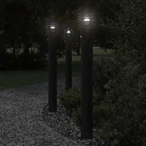 Venkovní stojací lampy s čidly 3 ks černé 110 cm nerezová ocel - obrázek 1
