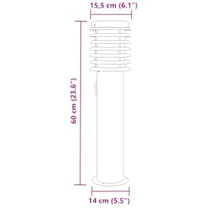 Venkovní stojací lampa se zásuvkou stříbrná 60 cm nerezová ocel - obrázek 7