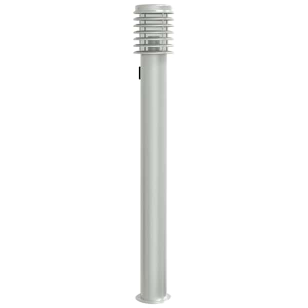 vidaXL pistikupesaga &otilde;ue lambipost, h&otilde;bedane, 110 cm, roostevaba teras