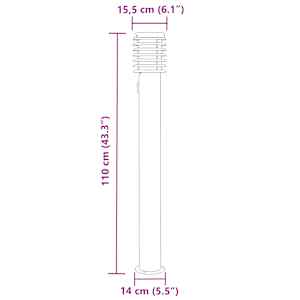 Venkovní stojací lampy se zásuvkou 3 ks stříbrné 110 cm ocel - obrázek 7