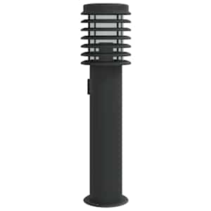 vidaXL pistikupesaga &otilde;ue lambipost, must, 60 cm, roostevaba teras