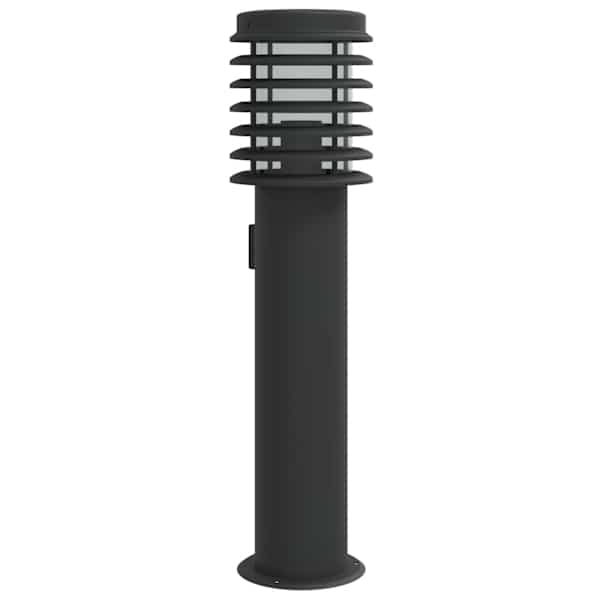 vidaXL pistikupesaga &otilde;ue lambipost, must, 60 cm, roostevaba teras