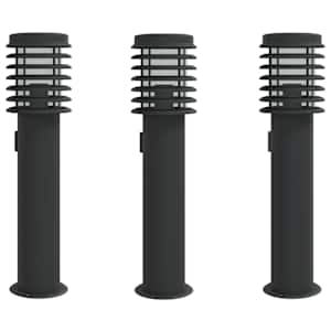 vidaXL pistikupesaga &otilde;ue lambipostid 3 tk, must, 60 cm, teras
