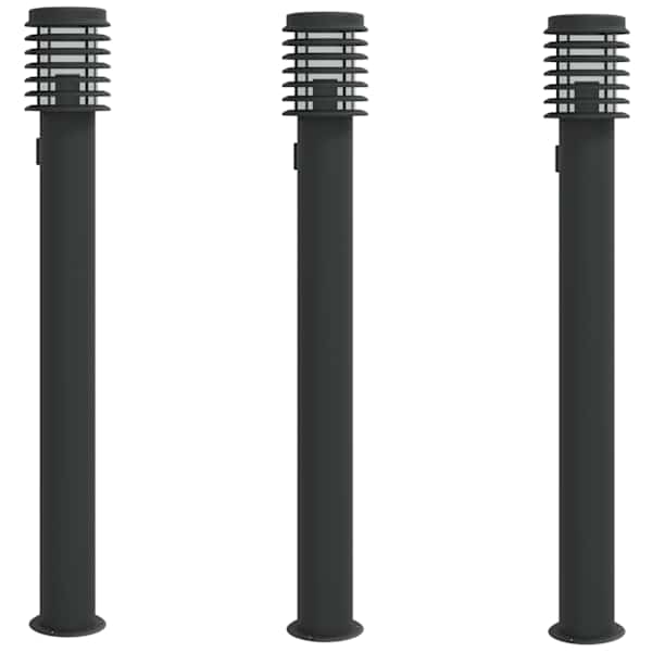 vidaXL pistikupesaga &otilde;ue lambipostid 3 tk, must, 110 cm, teras