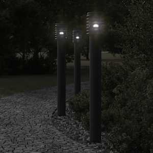 Venkovní stojací lampy se zásuvkou 3 ks černé 110 cm ocel - obrázek 1