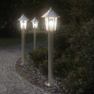 Venkovní stojací lampa stříbrná 80 cm nerezová ocel - obrázek 1