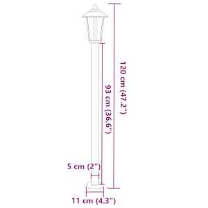 Venkovní stojací lampa stříbrná 120 cm nerezová ocel - obrázek 7