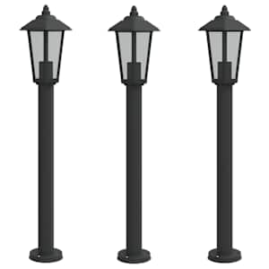 vidaXL &otilde;ue lambipostid 3 tk, must, 80 cm, roostevaba teras