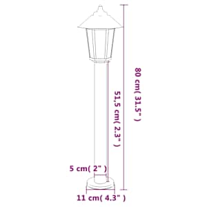 Venkovní stojací lampy 3 ks černé 80 cm nerezová ocel - obrázek 7