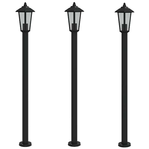 vidaXL &otilde;ue lambipostid 3 tk, must, 120 cm, roostevaba teras