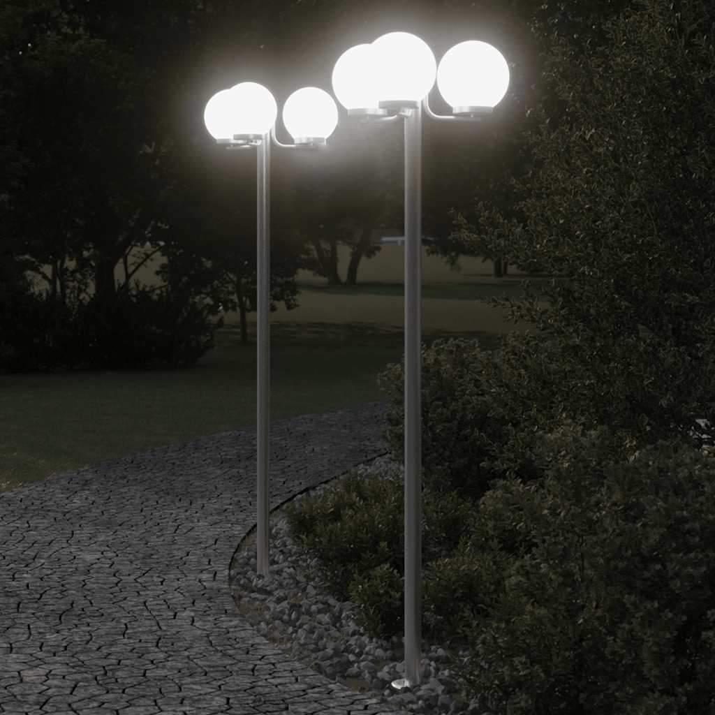vidaXL Pylväsvalaisimet 2 kpl hopea 215 cm ruostumaton teräs