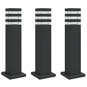 vidaXL aia lambipostid 3 tk, must, 50 cm, alumiinium