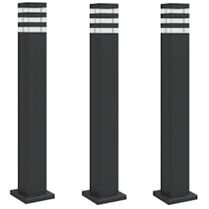 vidaXL aia lambipostid 3 tk, must, 80 cm, alumiinium
