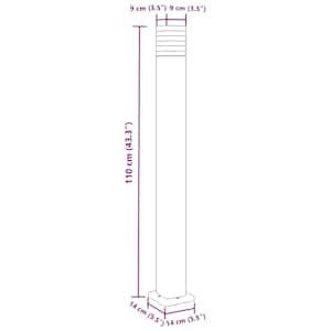 Venkovní stojací lampa černá 110 cm hliník - obrázek 7