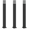 vidaXL aia lambipostid 3 tk, must, 110 cm, alumiinium