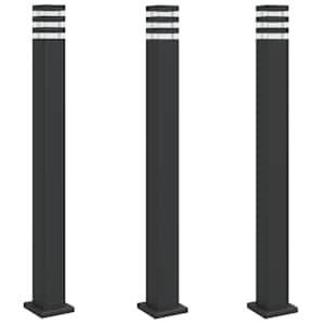 vidaXL aia lambipostid 3 tk, must, 110 cm, alumiinium