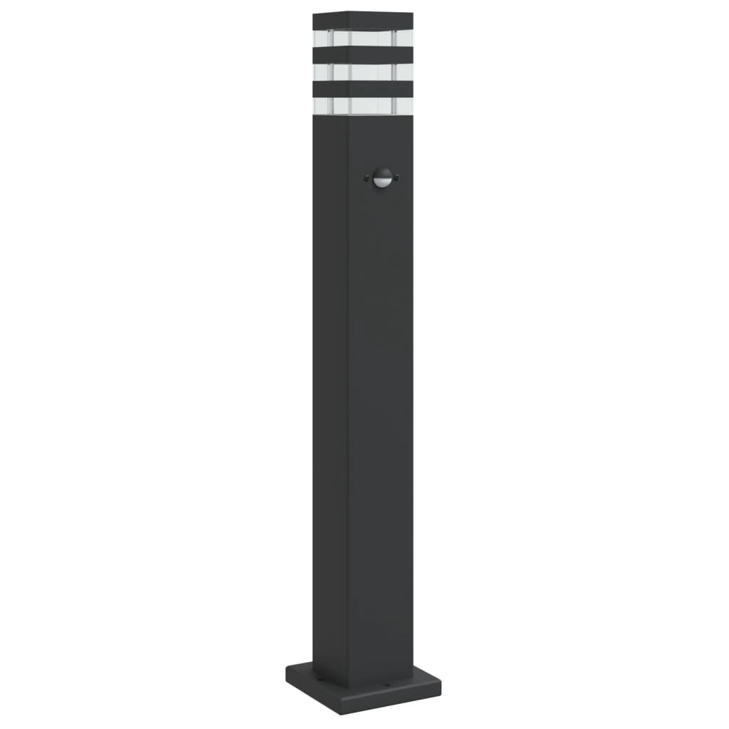 vidaXL Venkovní stojací lampa s čidlem černá 80 cm hliník